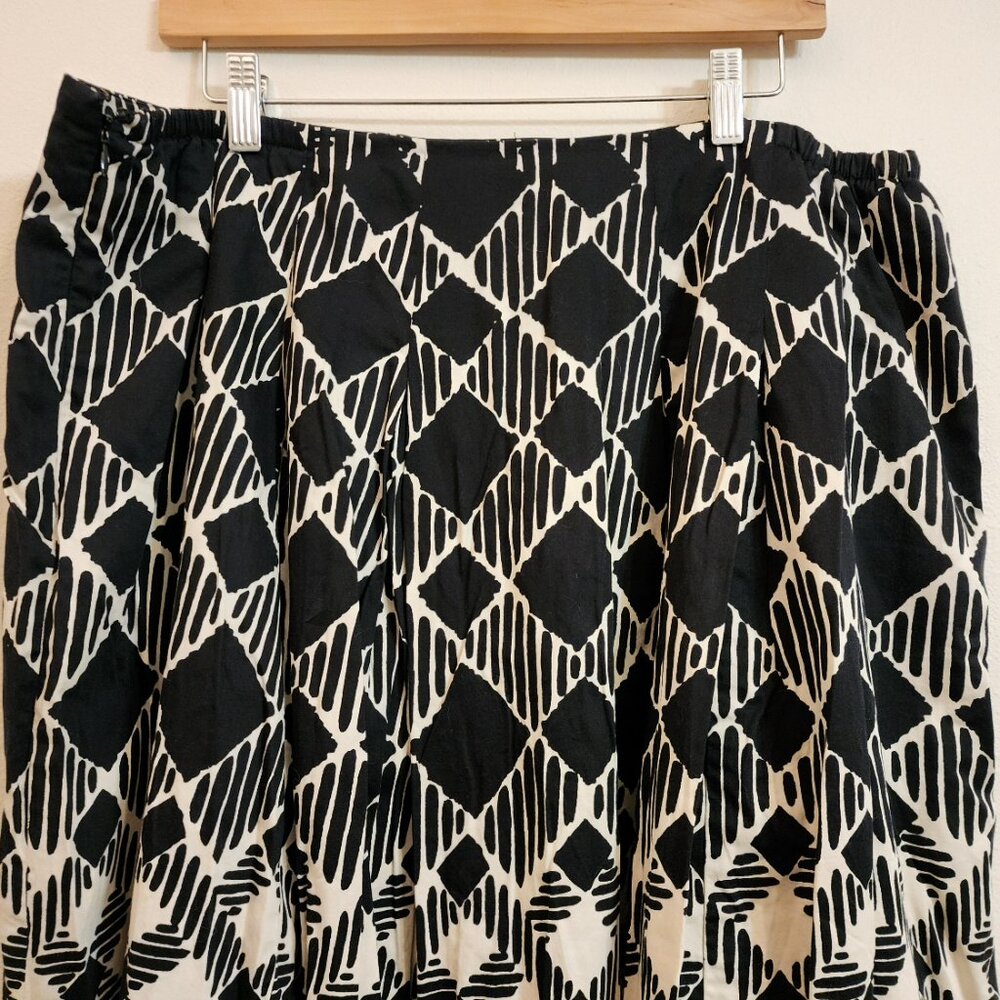 Talbots Women's Skirt Sz 16W A Line Geometric Side Zipper Pleated Career Classic - Picture 12 of 14